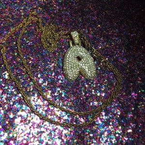 “A” RhineStone Necklace